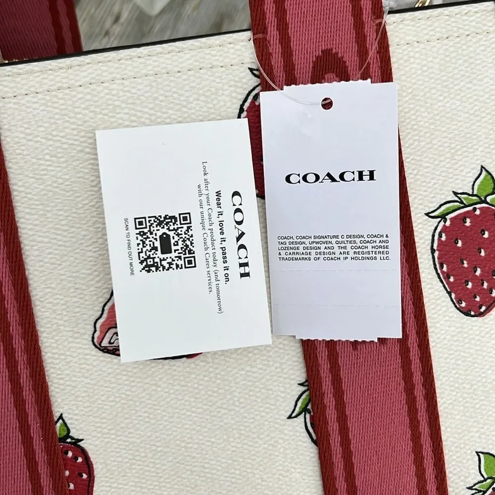 Coach Smith Tote Bag 24 With Strawberry Print Crossbody Bag Purse